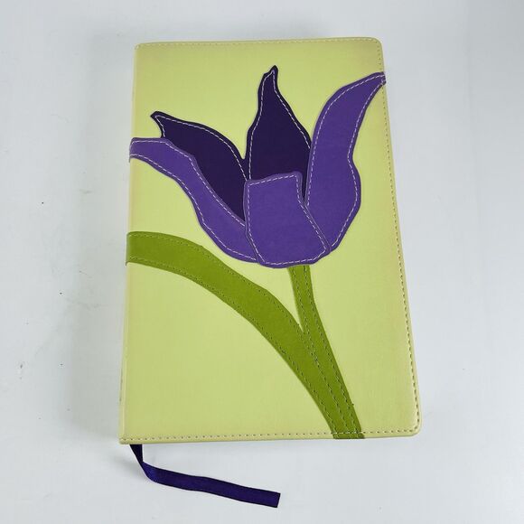 KJV BLOOM COLLECTION BIBLE Zondervan Soft Faux Leather Red Letter Lay Flat Tulip - Picture 2 of 16